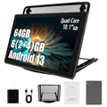 MB1001 10.1 Inch Android 13 Tablet 6GB RAM 64GB ROM 128GB Expandable 5000mAh Battery HD Touch Screen With Cooling Stand Holder