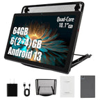 MB1001 10.1 Inch Android 13 Tablet 6GB RAM 64GB ROM 128GB Expandable 5000mAh Battery HD Touch Screen With Cooling Stand Holder