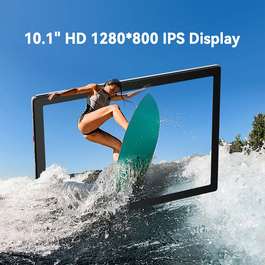 MB1001 10.1 Inch Android 13 Tablet 6GB RAM 64GB ROM 128GB Expandable 5000mAh Battery HD Touch Screen With Cooling Stand Holder