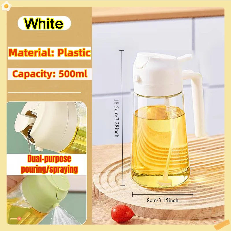 200/300/500ml Oil Spray Bottle BBQ Cooking Olive Oil Sprayer Plastic Baking Oil Spray Empty Bottle Vinegar Bottle Or  Oil brush