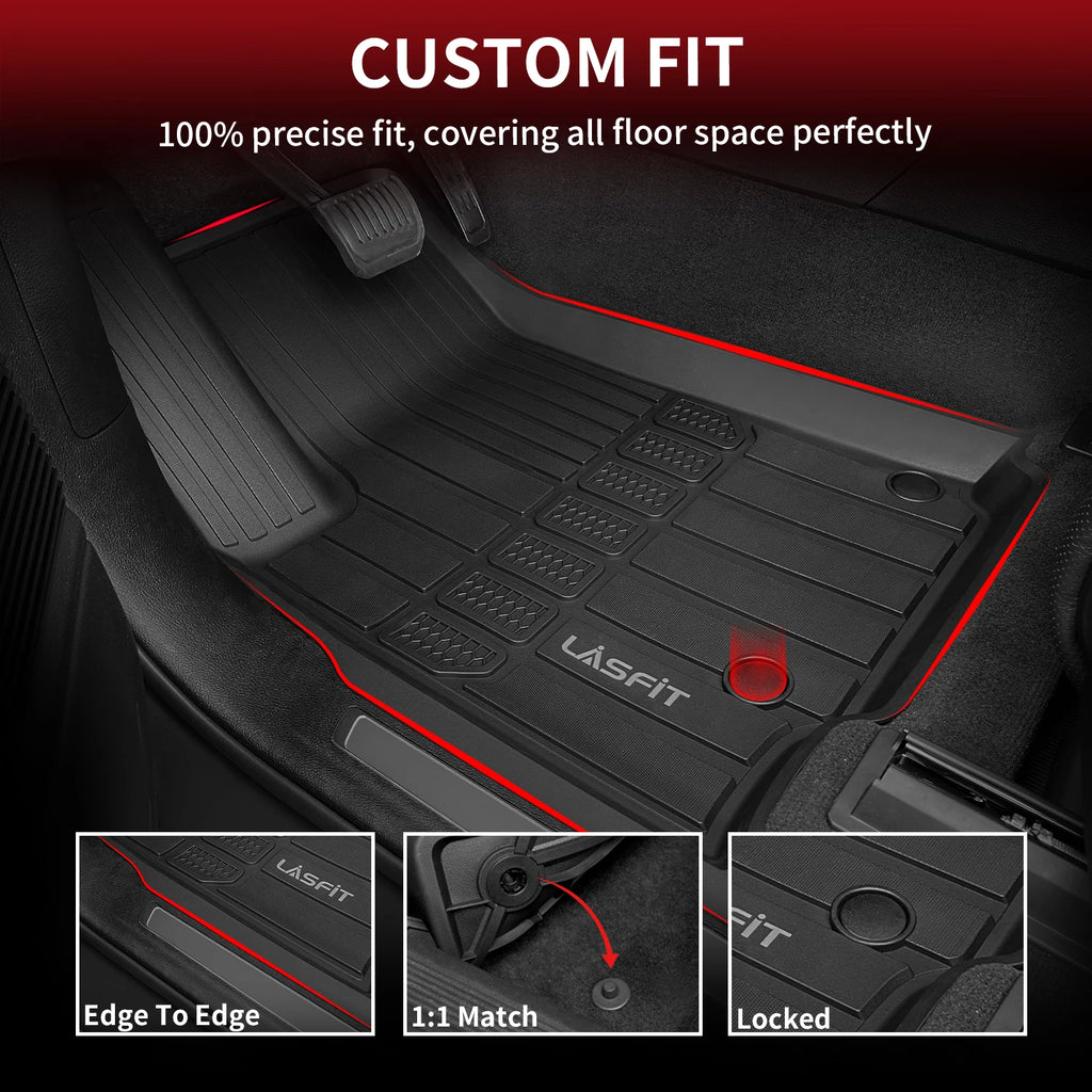 LASFIT Floor Mats for Jeep Grand Cherokee L 2021-2024 1st & 2nd & 3rd & Cargo Mat, Only Fits 6-Passenger Without Center Console