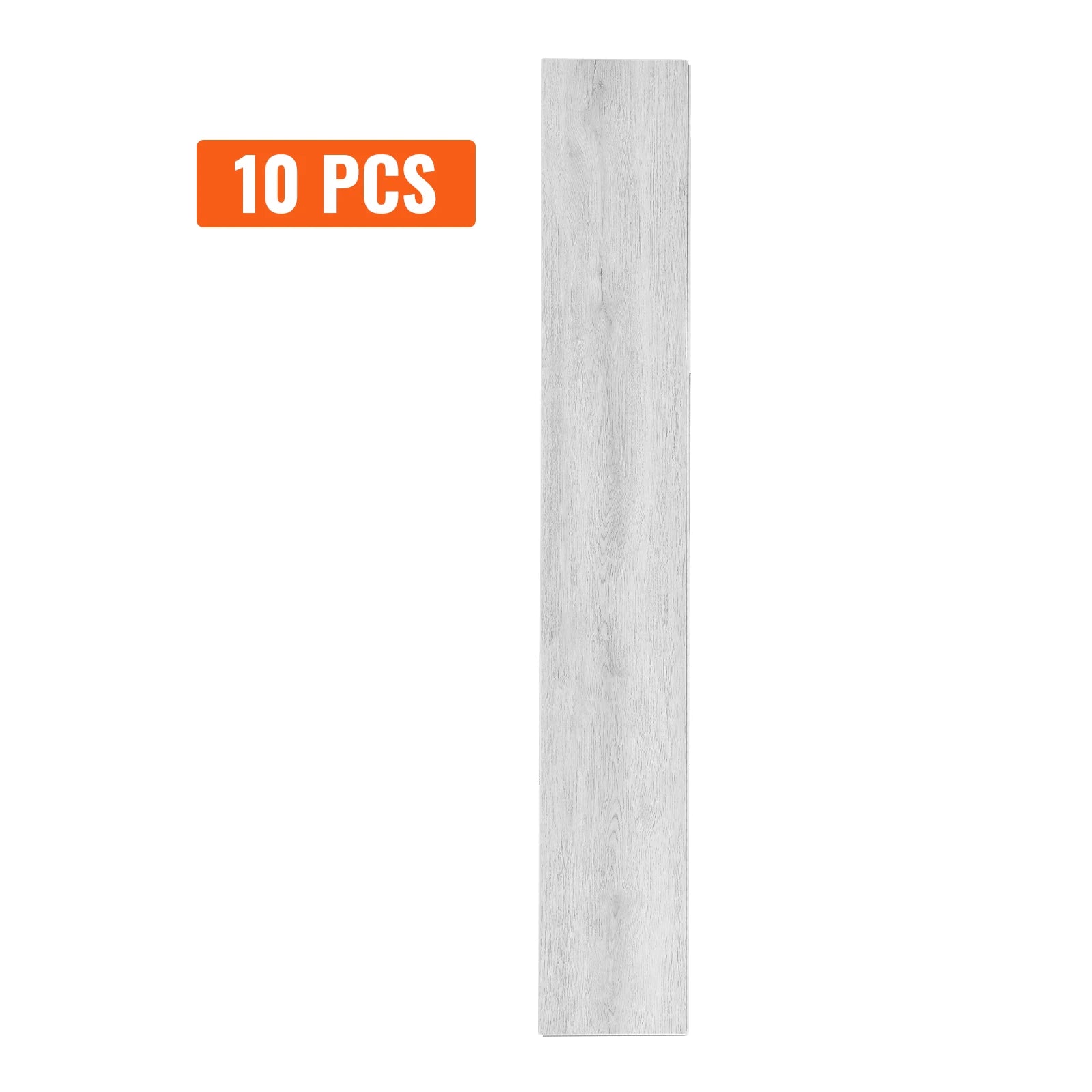 SucceBuy Interlocking Vinyl Floor Tiles 48x7.3 in 10 Tiles 5.5mm Thick Snap Light Gray Wood Grain DIY Flooring for Kitchen