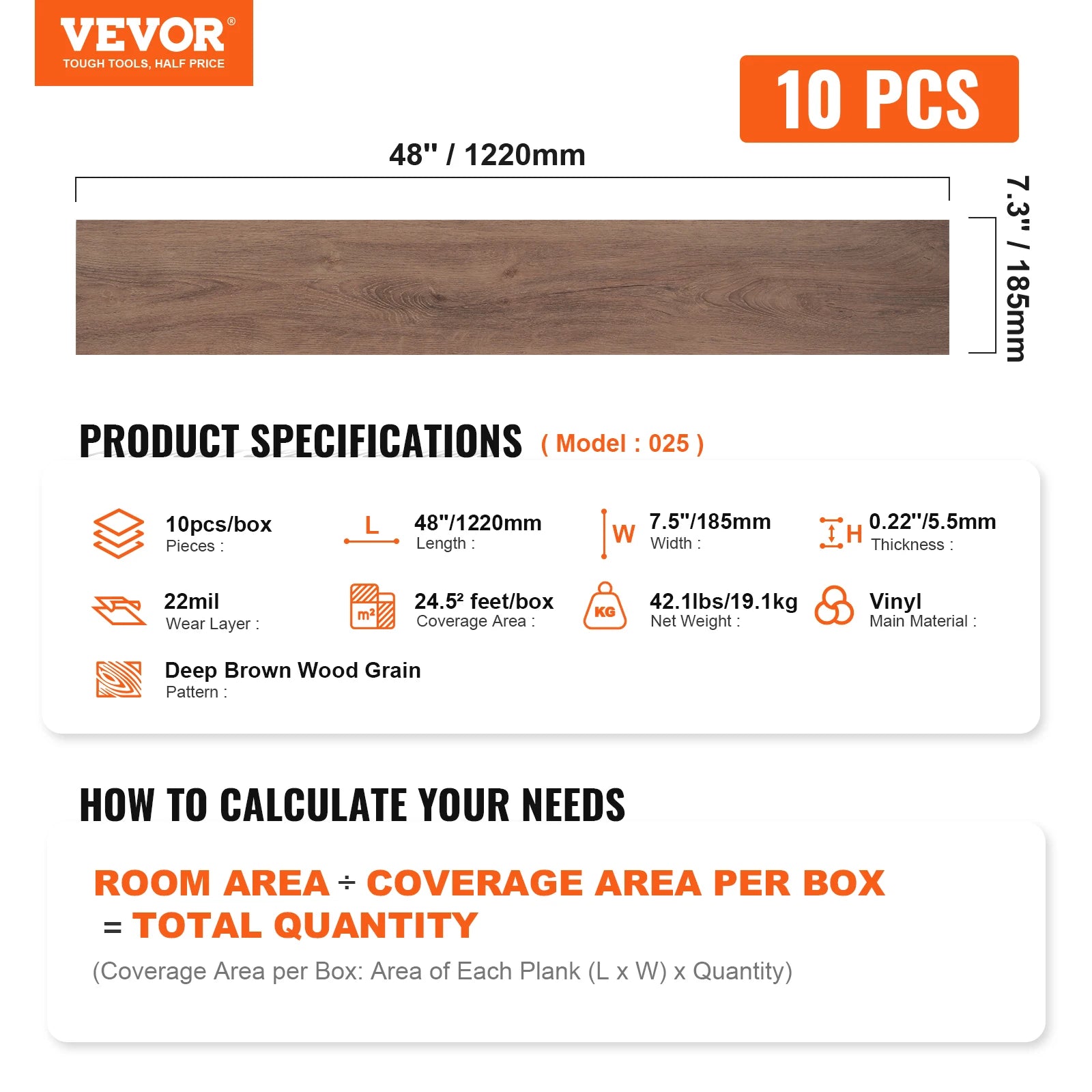 SucceBuy Interlocking Vinyl Floor Tiles 48x7.3 in 10 Tiles 5.5mm Thick Snap Light Gray Wood Grain DIY Flooring for Kitchen