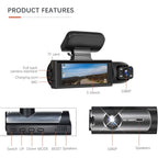 Dash Cam Car DVR 1080P Dashcam for car surveillance camera Automobiles 3 Lens Front Rear Interior Vehicle Video Drive Recorder