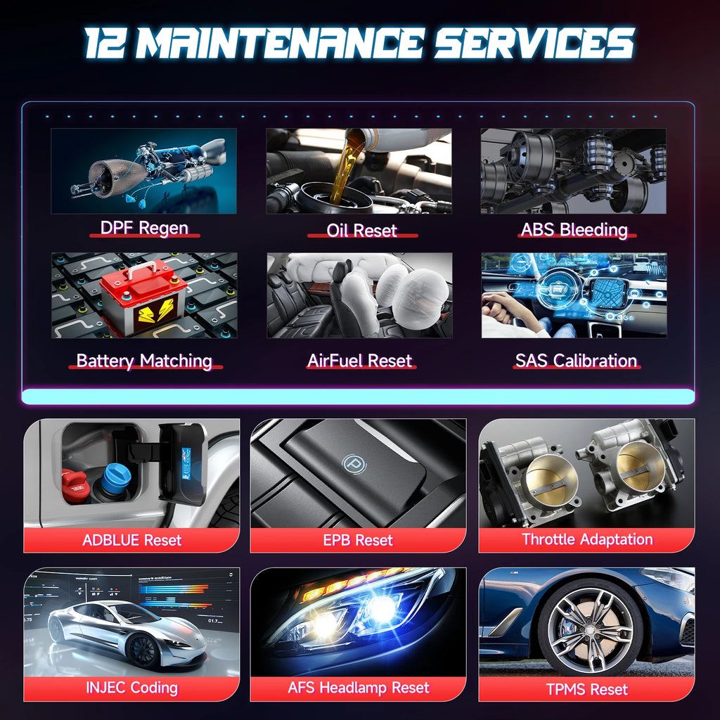 LAUNCH CRP129i V2.0 OBD2 Scanner 4 System Car Assessories Auto Engine Diagnostic Scan Tool DPF SAS TPMS 12 Service Reset Scanner