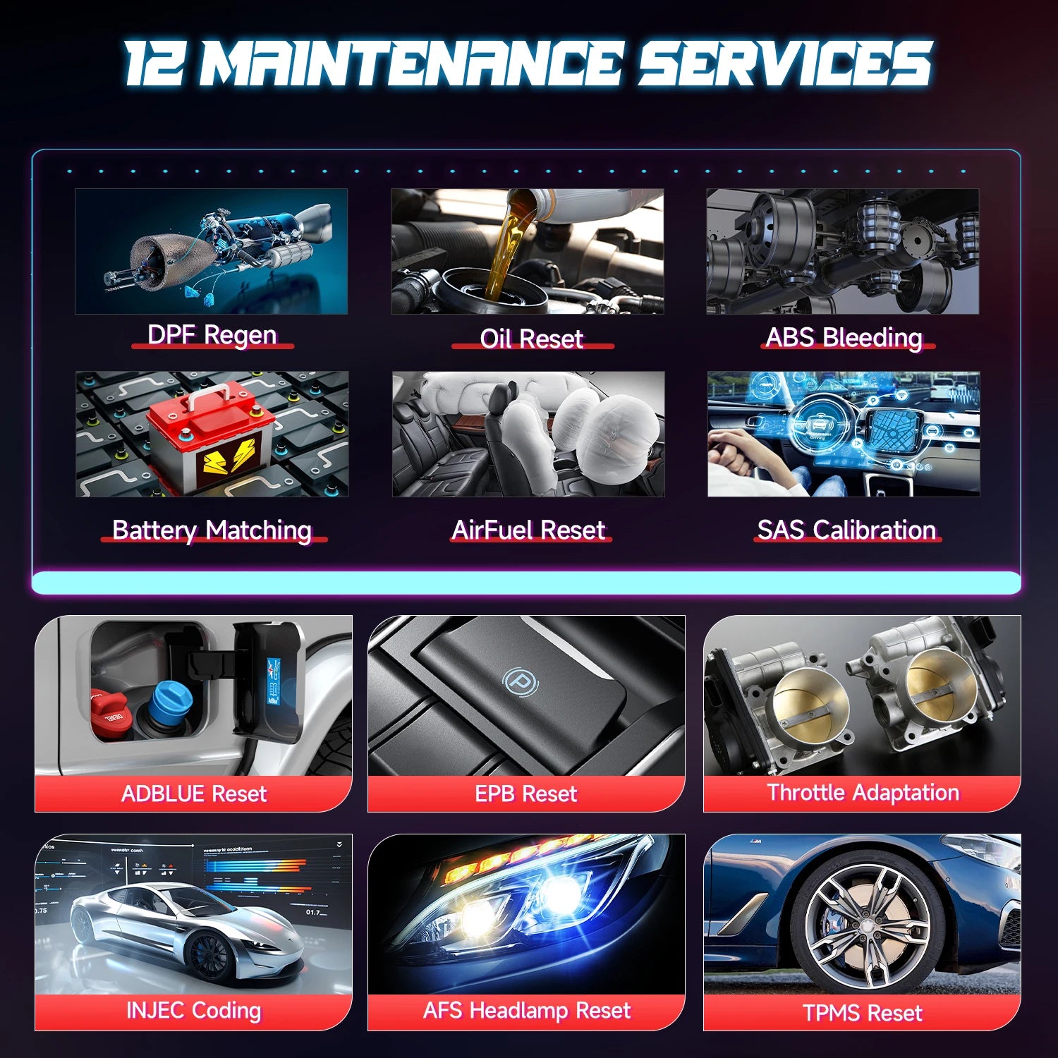 LAUNCH CRP129i V2.0 OBD2 Scanner 4 System Car Assessories Auto Engine Diagnostic Scan Tool DPF SAS TPMS 12 Service Reset Scanner