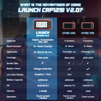 LAUNCH CRP129i V2.0 OBD2 Scanner 4 System Car Assessories Auto Engine Diagnostic Scan Tool DPF SAS TPMS 12 Service Reset Scanner