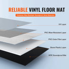 SucceBuy Interlocking Vinyl Floor Tiles 48x7.3 in 10 Tiles 5.5mm Thick Snap Light Gray Wood Grain DIY Flooring for Kitchen