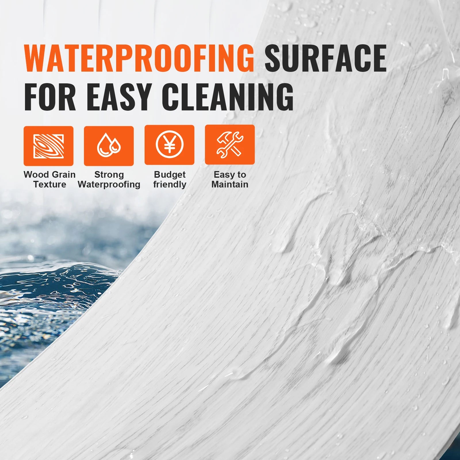 SucceBuy Interlocking Vinyl Floor Tiles 48x7.3 in 10 Tiles 5.5mm Thick Snap Light Gray Wood Grain DIY Flooring for Kitchen