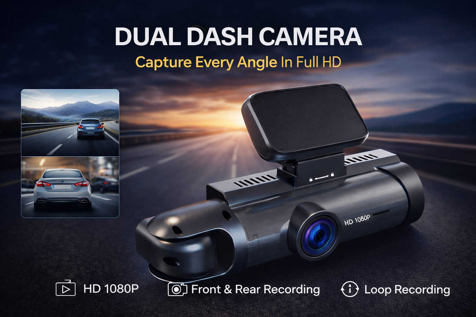 Dash Cam Car DVR 1080P Dashcam for car surveillance camera Automobiles 3 Lens Front Rear Interior Vehicle Video Drive Recorder